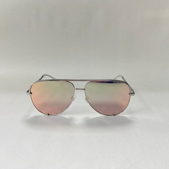 Quay Australia High Key Sunglasses Silver Gold Mirrored - Picture 1 of 10